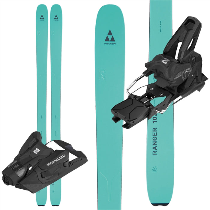 Fischer Ranger 102 FR Celeste Green Skis W/ Salomon Strive 14  Bindings - 2023