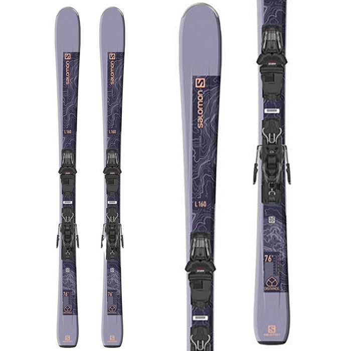 Salomon Distance 76 Women's Skis and M10 GW Bindings - Purple and Black