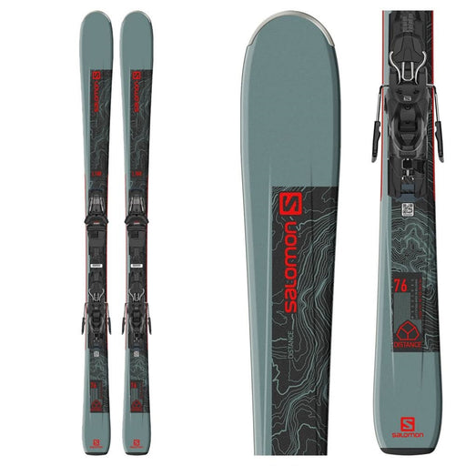 Salomon Distance 76 Men's Skis and M10 GW Bindings - Black and Green